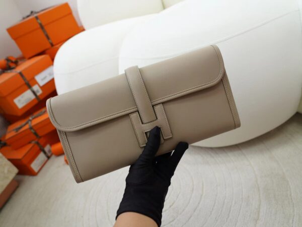 mmexport1722590393608-1 USA Washington Hermes Jige Elan Clutch Bag M8 Gris Asphalt Swift Leather