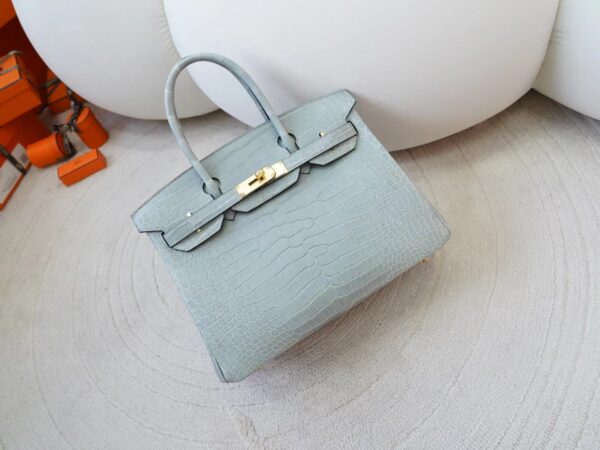mmexport1722590508841-1 Hermes Bag Images Matte Porosus Crocodile Birkin 30CM 0V Gris Ciment Gold Hardware