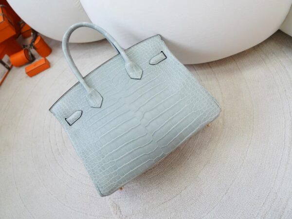 mmexport1722590510676 Hermes Bag Images Matte Porosus Crocodile Birkin 30CM 0V Gris Ciment Gold Hardware