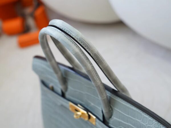 mmexport1722590514319 Hermes Bag Images Matte Porosus Crocodile Birkin 30CM 0V Gris Ciment Gold Hardware