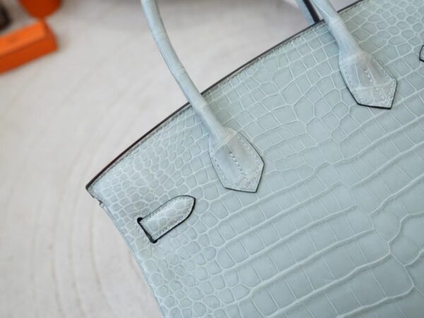 mmexport1722590516187 Hermes Bag Images Matte Porosus Crocodile Birkin 30CM 0V Gris Ciment Gold Hardware