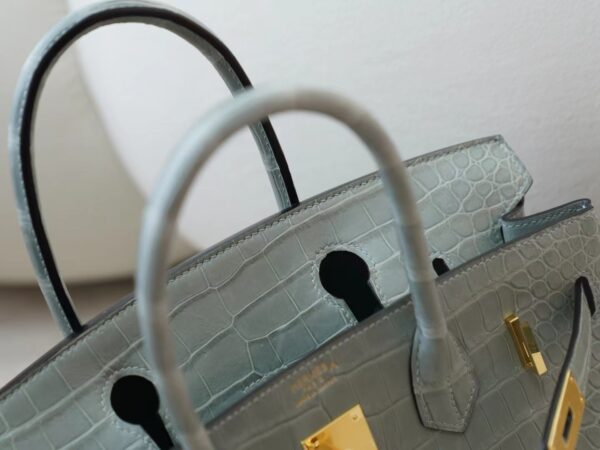 mmexport1722590520275 Hermes Bag Images Matte Porosus Crocodile Birkin 30CM 0V Gris Ciment Gold Hardware
