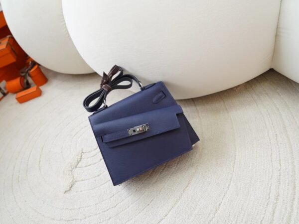 mmexport1722667175637-1 Hermes Kelly Desordre 20CM Epsom Leather 2Z Blue Nuit Silver Hardware