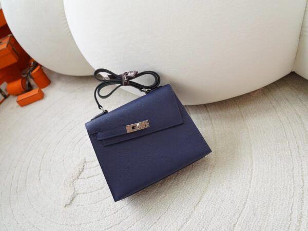 mmexport1722667177615 Hermes Kelly Desordre 20CM Epsom Leather 2Z Blue Nuit Silver Hardware
