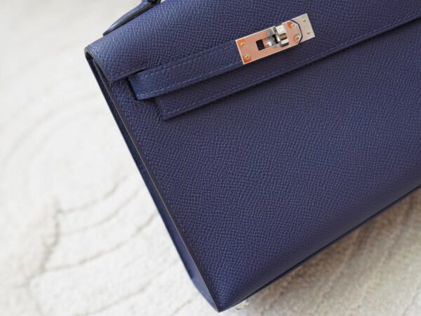 mmexport1722667179437 Hermes Kelly Desordre 20CM Epsom Leather 2Z Blue Nuit Silver Hardware