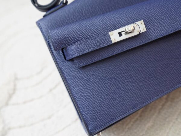 mmexport1722667181270 Hermes Kelly Desordre 20CM Epsom Leather 2Z Blue Nuit Silver Hardware