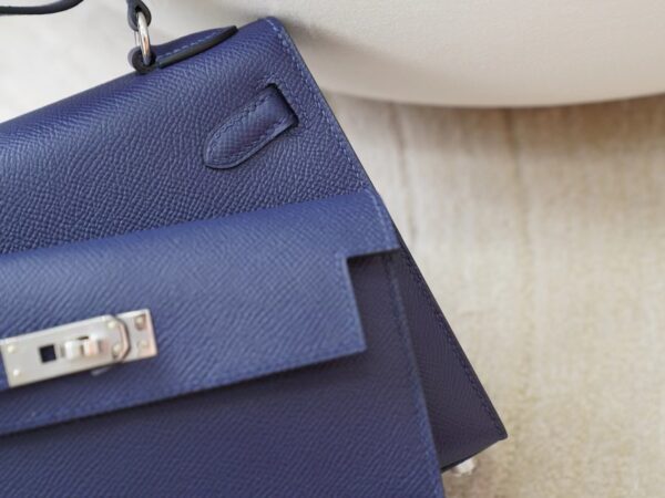 mmexport1722667182975 Hermes Kelly Desordre 20CM Epsom Leather 2Z Blue Nuit Silver Hardware