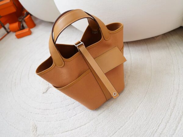 mmexport1722667267754 Hermes Bag Price Picotin Cargo 18CM 2S Sesame Canvas & Swift Leather Silver Hardware