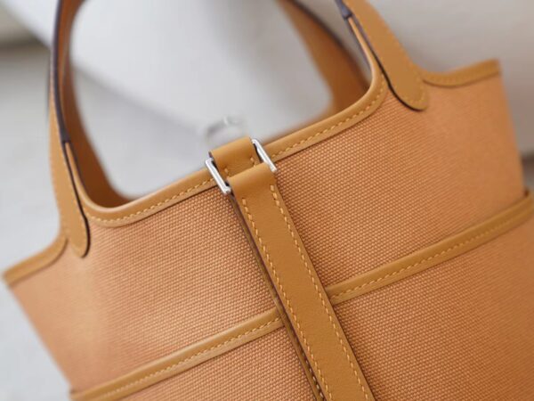 mmexport1722667274190 Hermes Bag Price Picotin Cargo 18CM 2S Sesame Canvas & Swift Leather Silver Hardware
