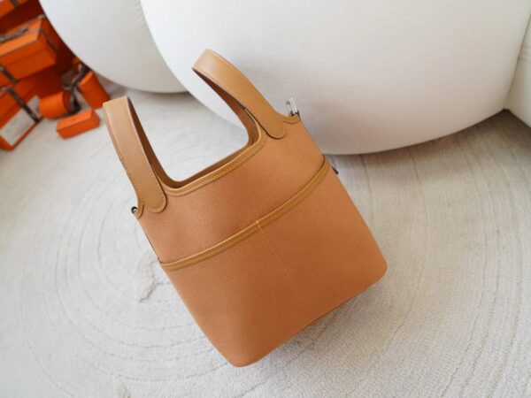mmexport1722667282179 Hermes Bag Price Picotin Cargo 18CM 2S Sesame Canvas & Swift Leather Silver Hardware