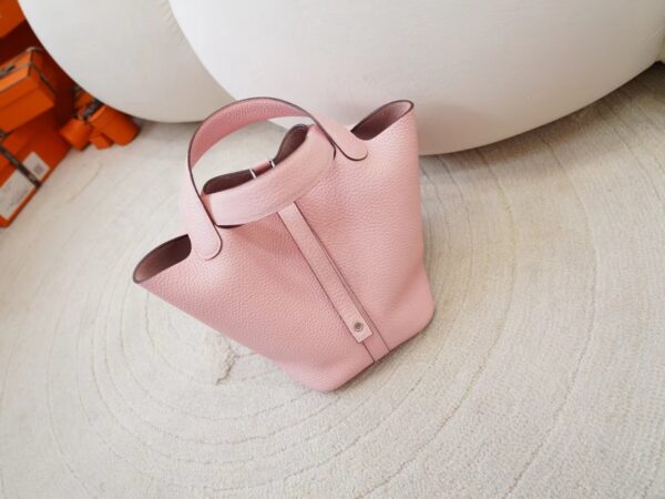 mmexport1725518102667 DDMode Bag Hermes Picotin 18CM Clemence Leather 3Q Rose Sakura Silver Hardware