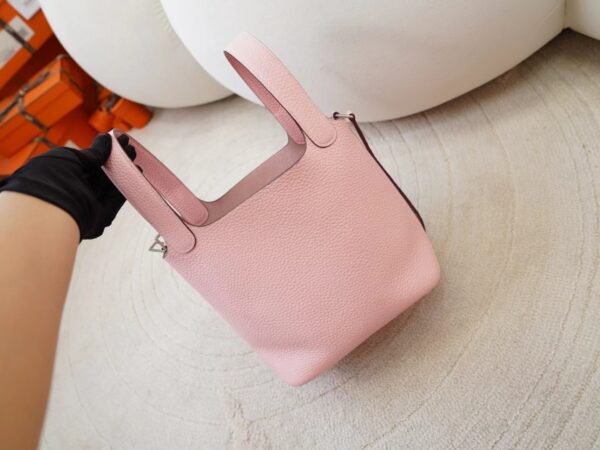 mmexport1725518110490 DDMode Bag Hermes Picotin 18CM Clemence Leather 3Q Rose Sakura Silver Hardware