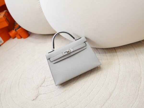 mmexport1725518172337-1 DDMode Hermes Mini Kelly 19CM Epsom Leather 4Z Gris Mouette Silver Hardware