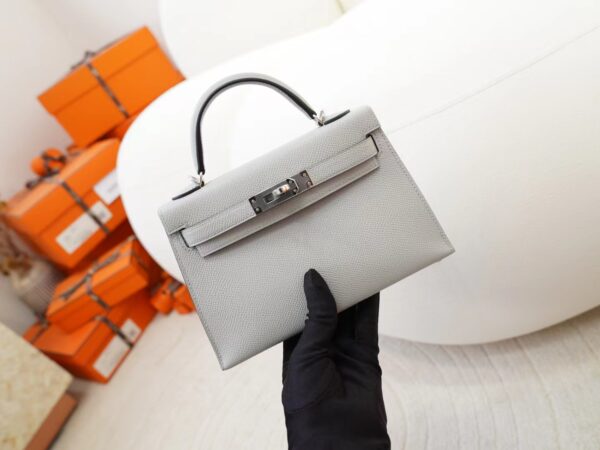 mmexport1725518205458 DDMode Hermes Mini Kelly 19CM Epsom Leather 4Z Gris Mouette Silver Hardware