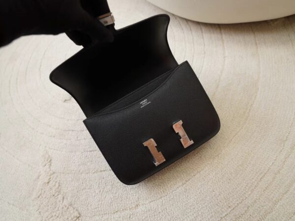 mmexport1725518285533 UK London Hermes Constance 19CM With Mirror CK89 Noir Epsom Silver Hardware