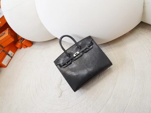 mmexport1725607073345-1 DDMode Hermes Lizard Leather Birkin Sellier 20CM 89 Noir Silver Hardware