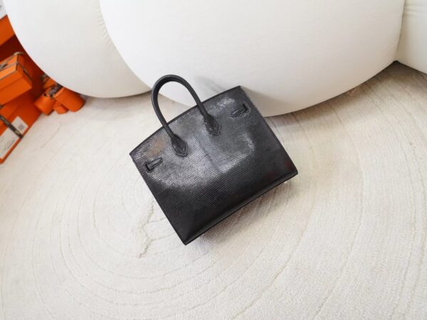mmexport1725607075244 DDMode Hermes Lizard Leather Birkin Sellier 20CM 89 Noir Silver Hardware