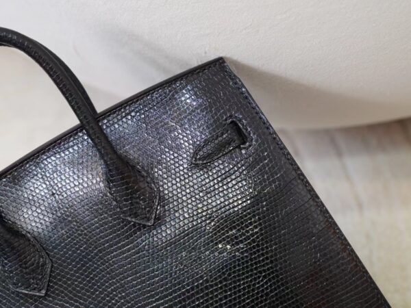 mmexport1725607079957 DDMode Hermes Lizard Leather Birkin Sellier 20CM 89 Noir Silver Hardware