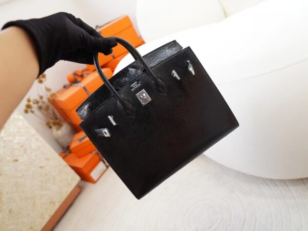 mmexport1725607085913 DDMode Hermes Lizard Leather Birkin Sellier 20CM 89 Noir Silver Hardware
