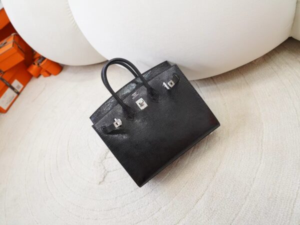 mmexport1725607089973 DDMode Hermes Lizard Leather Birkin Sellier 20CM 89 Noir Silver Hardware