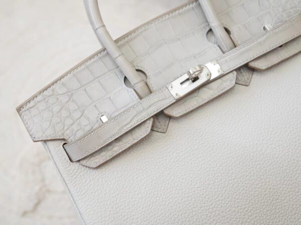 mmexport1725607130020 Hong Kong Hermes Birkin Touch 25CM Matte Alligator Crocodile / Togo Leather 8L Beton Silver Hardware