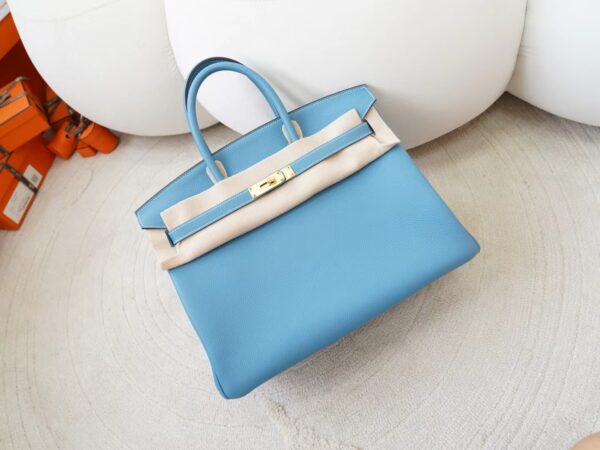 mmexport1725856618839-1 USA Washington Hermes Togo Leather Birkin 35CM D2 New Blue Jean Silver Hardware
