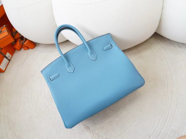 mmexport1725856620817 USA Washington Hermes Togo Leather Birkin 35CM D2 New Blue Jean Silver Hardware