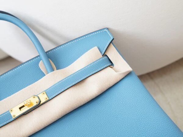 mmexport1725856622809 USA Washington Hermes Togo Leather Birkin 35CM D2 New Blue Jean Silver Hardware