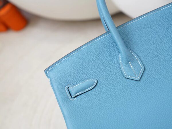 mmexport1725856639280 USA Washington Hermes Togo Leather Birkin 35CM D2 New Blue Jean Silver Hardware