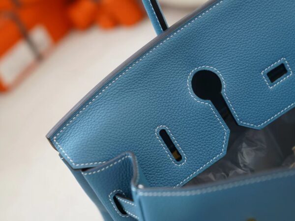 mmexport1725856641287 USA Washington Hermes Togo Leather Birkin 35CM D2 New Blue Jean Silver Hardware