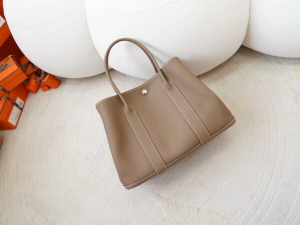mmexport1725856658704-1 Hermes Bag Images Garden Party 36CM Clemence Leather CK18 Etoupe Grey Silver Hardware