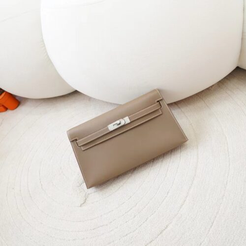 Hermes Bag Price Kelly Elan 27CM Madame Leather CK18 Etoupe Grey Silver Hardware