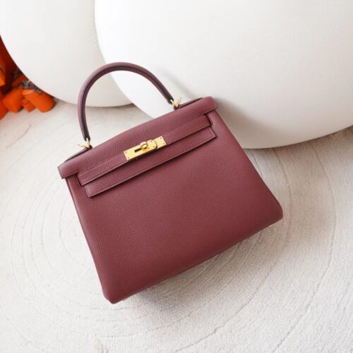 Canada Toronto Hermes Kelly 28CM Togo Leather CC55 Rouge H Gold Hardware