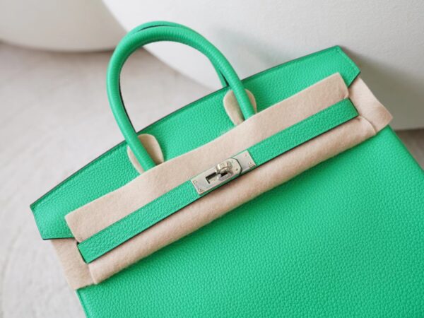 mmexport1726207971566 UK London Hermes Birkin 25CM Togo Leather 0Z Vert Comics Silver Hardware