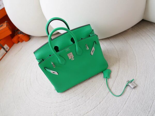 mmexport1726207986067 UK London Hermes Birkin 25CM Togo Leather 0Z Vert Comics Silver Hardware