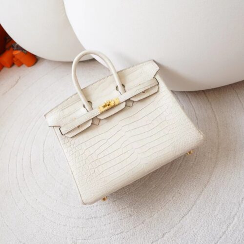 Hermes Bag Price 8L Beton HCP Matte Porosus Crocodile Birkin 25CM Gold Hardware