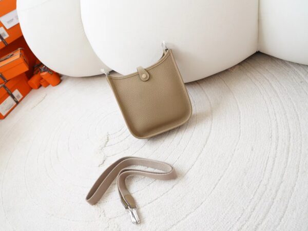 mmexport1726210262851 Hermes Bag Price Mini Evelyne 16CM Clemence Leather D0 Beige De Weimer Silver Hardware