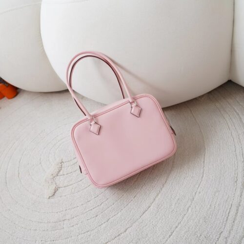 Hermes Bag Images Swift Leather Plume Mini 20CM 3Q Rose Sakura Silver Hardware