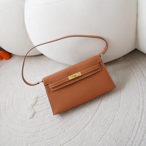 Hermes Kelly Elan Women’s Shoulder Bag CC37 Gold Madame Leather Gold Hardware