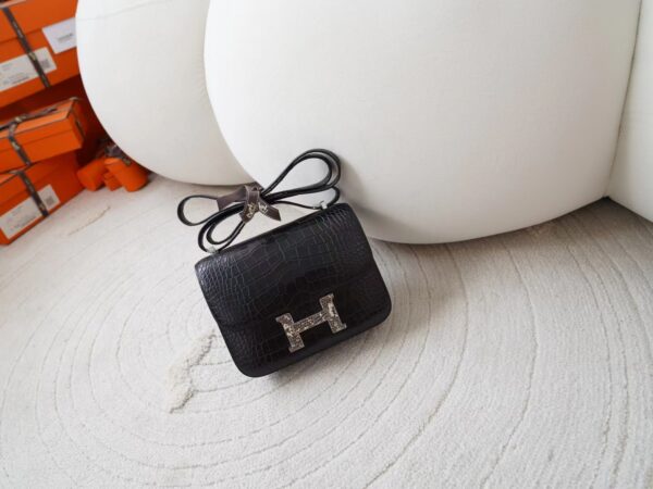 mmexport1726210430167-1 God Factory Bags Bags Hermes Matte Alligator Crocodile Constance 19CM 89 Noir Lizard Buckle