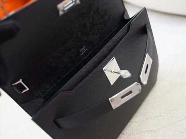 mmexport1726298833199 Hermes Epsom Leather Kelly Depeches 25CM Clutch Bag 89 Noir Silver Hardware