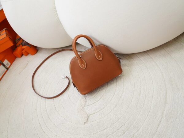 mmexport1726298943680-1 UK London Hermes Mini Bolide 18CM CK37 Gold Barenia Leather Silver Hardware