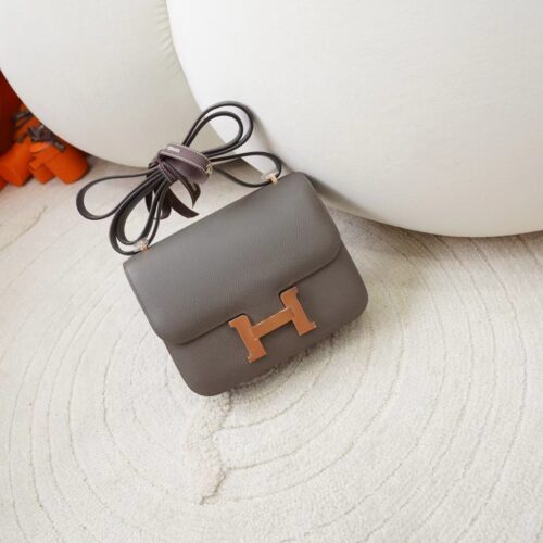 Hermes Bag Images Constance 19CM Epsom Leather 8F Etain Rose Gold Hardware