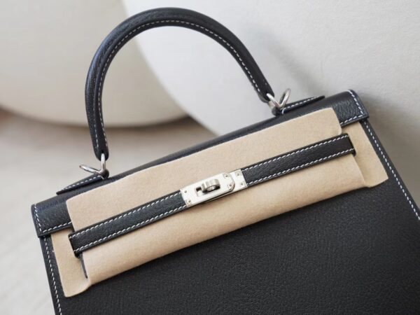 mmexport1726299113014 Hermes Bag Price 89 Noir / 9W Crocus Chevre Leather Kelly Sellier 25CM Silver Hardware