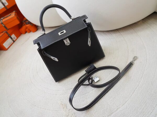 mmexport1726299124998 Hermes Bag Price 89 Noir / 9W Crocus Chevre Leather Kelly Sellier 25CM Silver Hardware