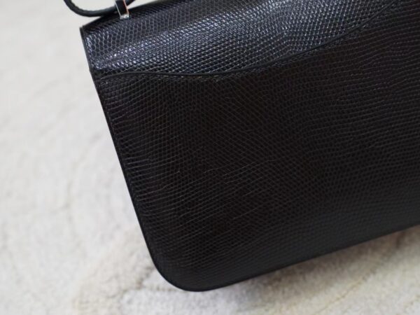 mmexport1726299174441 UAE Dubai Hermes Lizard Leather Constance 19CM CK89 Noir Silver Hardware