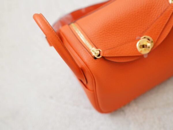 mmexport1726644687667 Hermes Bag Price Mini Lindy 19CM 9J Feu Orange Clemence Leather Gold Hardware