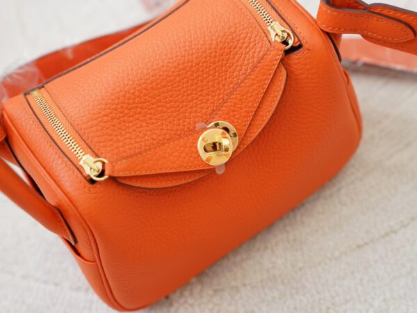 mmexport1726644691379 Hermes Bag Price Mini Lindy 19CM 9J Feu Orange Clemence Leather Gold Hardware