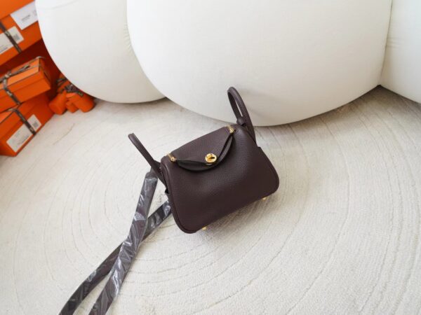 mmexport1726644708321-1 USA Washington Hermes 0G Rouge Sellier Clemence Leather Mini Lindy 19CM Gold Hardware