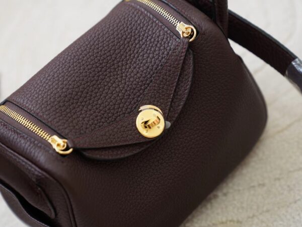 mmexport1726644719408 USA Washington Hermes 0G Rouge Sellier Clemence Leather Mini Lindy 19CM Gold Hardware